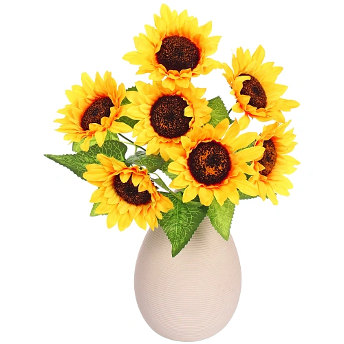 Искусственные цветы Подсолнухи 34см 7 цветков_6