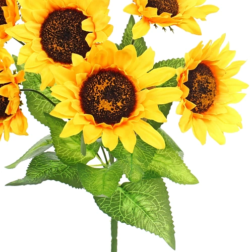 Искусственные цветы Подсолнухи 34см 7 цветков_5