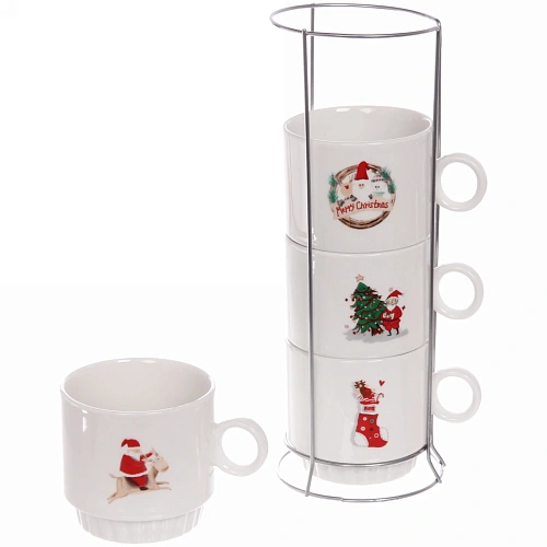 Набор кружек на стойке 280мл Новогодний микс_4