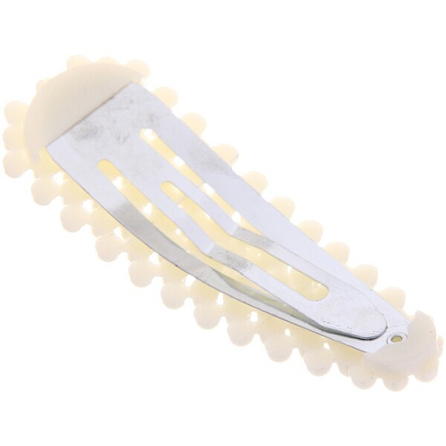 Зажим для волос 2шт Фиона, овальная форма, цвет белый 7,52см_3