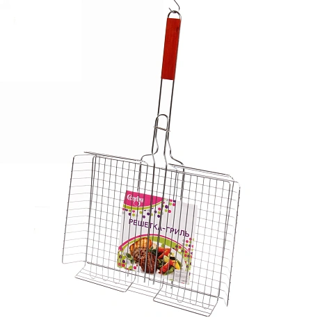 Решетка для гриля объемная 42*32 см, h=6 см (длина с ручкой 65см)