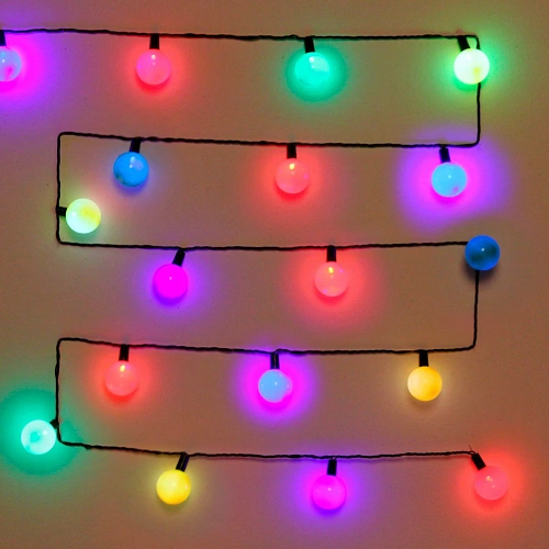 Гирлянда для дома   4м 20 ламп LED с насадками ШАР ЦВЕТНОЙ d-3,5 см, чернпровод Мультицвет_3