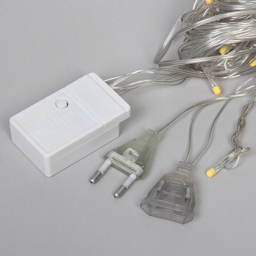 Гирлянда для дома БАХРОМА Рождество ш2,5м в0,450,65м 95ламп LED, прозрачнпров, 8 режимов, IP-20, Теплый белый (возможность соединения)_20