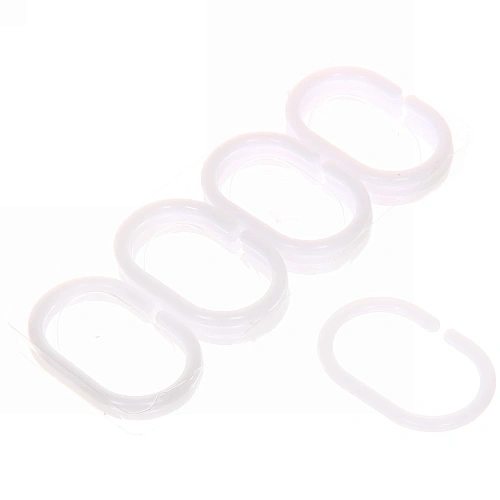 Набор колец для шторы в ванную 12шт белые