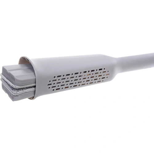 Швабра с отжимом, ручка 125 см в комплекте две насадки цвет серый_25