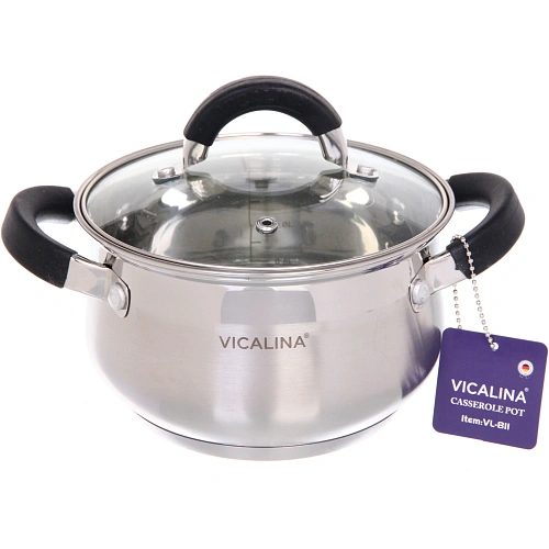 Набор посуды из нержавеющей стали VICALINA 3 предмета (3 кастрюли 2,1л, 2,9л, 3,9л) VL-811_11