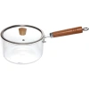 Кастрюля из боросиликатного стекла 2,5л "Хай-Тек" с деревянной ручкой