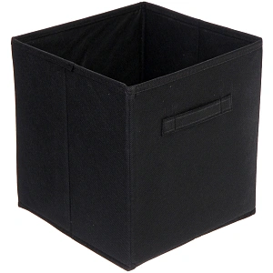Короб - органайзер складной стеллажный для хранения вещей с ручками "ДОМания", цвет черный, 26,5*26,5*28см (лейбл)