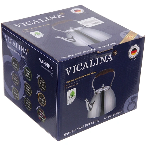 Чайник из нержавеющей стали 3л Vicalina с ситом, блеск VL-9377_4
