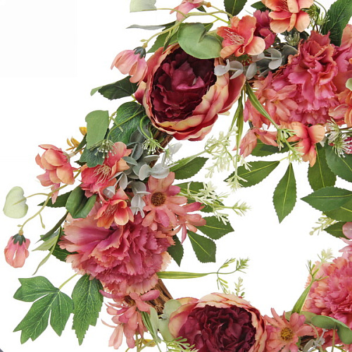 Искусственный цветы венок Принцесса 45см цвет нежно-розовый_8