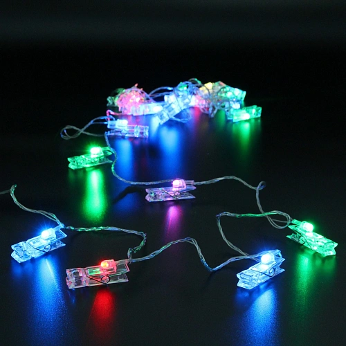 Гирлянда для дома   4,0 м 20 ламп LED с насадками ПРИЩЕПКА, прозрачпровод, IP-20, Мультицвет_27