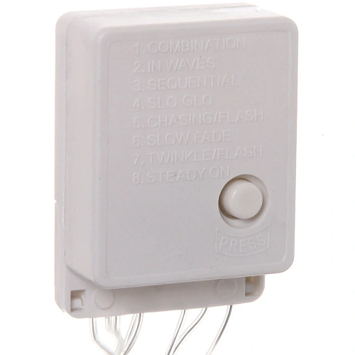 Гирлянда для дома Bright light 9,5м 100 ламп LED прозрачпров,8 реж, IP-20, Теплый белый (возможность соединения)_7