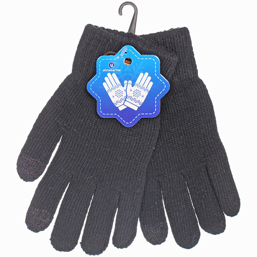 Перчатки мужские зимние сенсорные "NEHOLOD", цвет черный, 24,5*9см (пакет с подвесом)