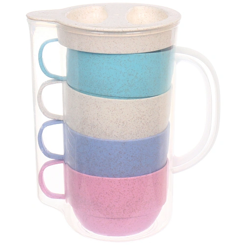 Кувшин пластиковый 1,6л ЭкоЛайф в наборе с 4-мя стаканами 300мл_4