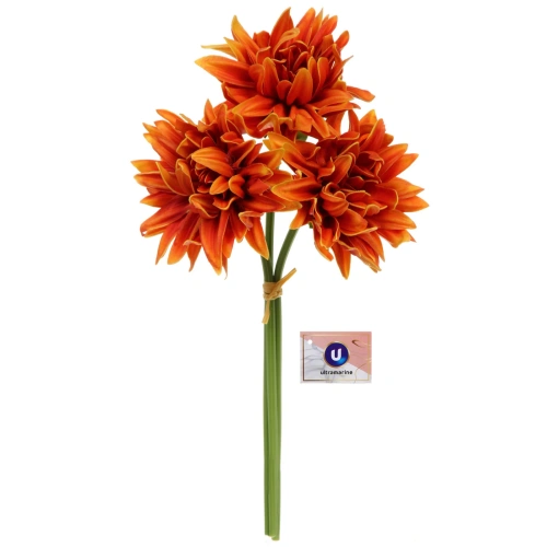 Цветы искусственные "Natur" 34см Хризантемы 3шт оранжевые