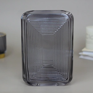 Ваза стеклянная "Мальвина" 13*19,5см серый