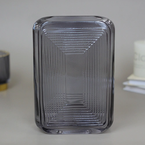 Ваза стеклянная "Мальвина" 13*19,5см серый