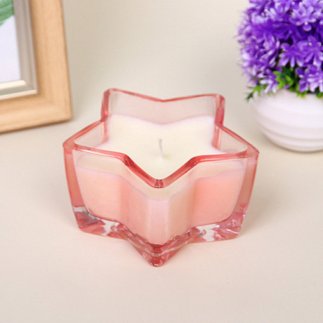 Свеча в стакане "Звездная ночь" 10,5*5,5 см, Розовый