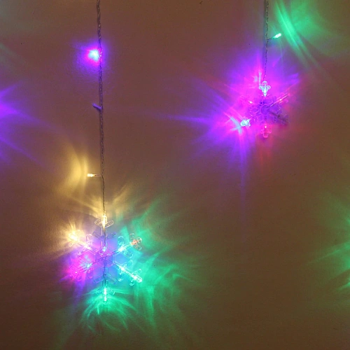 Гирлянда для дома БАХРОМА Снежинка ш2,5 м в0,60,9м 130 ламп LED, Мультицвет, белый мерцает (возможность соединения)_8