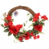 Цветы искусственные венок "Сказка" 42см красный