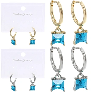 Серьги из гиппоалергенного сплава "ЛАТТИ", аквамарин, цвет серебро и золото, 2,5см