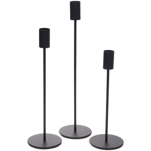 Подсвечники IDEAL 22 2732 см (набор 3 шт), Черный_2