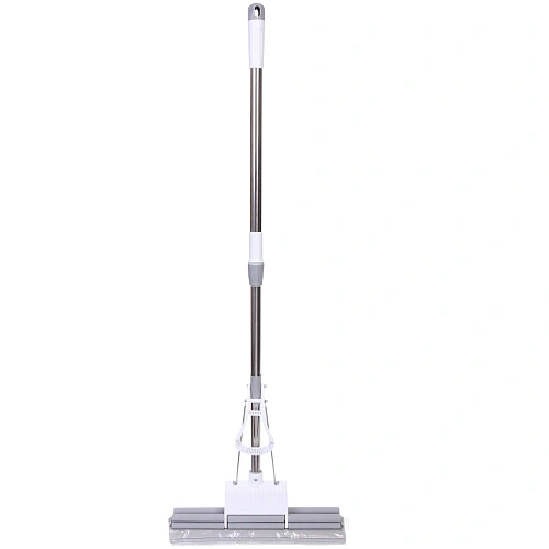 Швабра  с губкой ПВА металлическая ручка 90-110 см(отжим двойной ролик, насадка 38см)