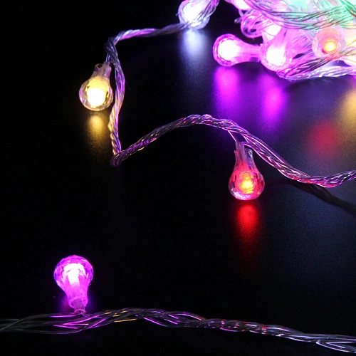 Гирлянда для дома НИТЬ Сияющая капля 10 м 60 ламп LED, прозрпров, 8 реж,IP-20, Мультицвет (возможность соединения)_5