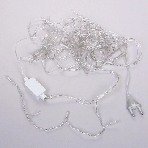 Гирлянда для дома БАХРОМА Мерцание ш1,5м в40 см 48 ламп LED, прозрачн провод, авторежим, IP-20, Теплый белый (белое мерцание)_4