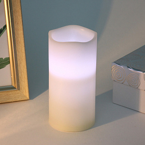 Сувенир с подсветкой "Свеча восковая - Звездная" 7,5*15 см - облита воском (работает от батареек 3 ААА)