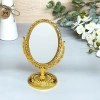 Зеркало настольное в пластиковой оправе "Версаль - Овал", цвет золото, двухстороннее, 20см